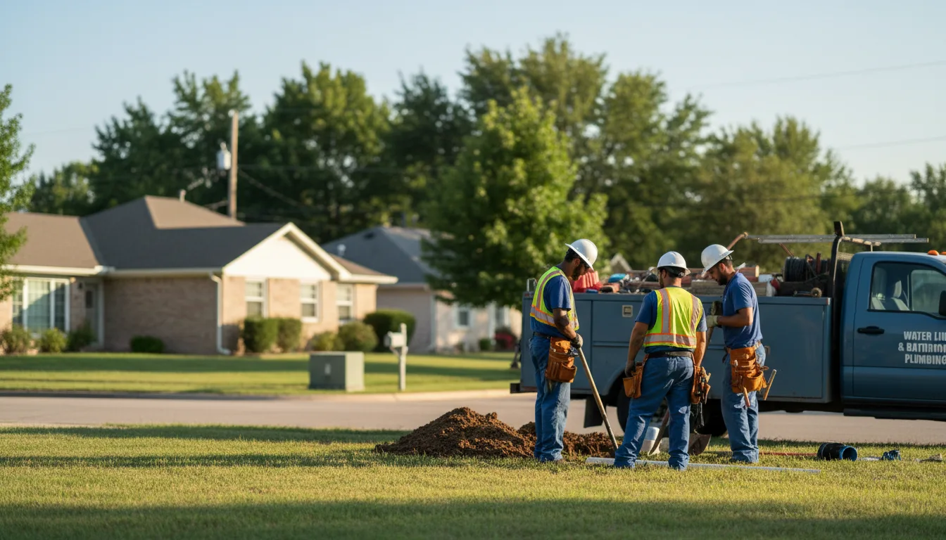 Residential water line and bathroom plumbing service in Burneyville, OK